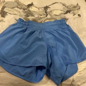 Blue, size 0, 4 inch shorts.